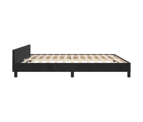 vidaXL Estructura de cama con cabecero de terciopelo negro 160x200 cm