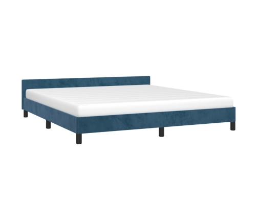 vidaXL Estructura cama con cabecero terciopelo azul oscuro 160x200 cm