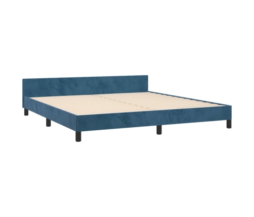 vidaXL Estructura cama con cabecero terciopelo azul oscuro 160x200 cm