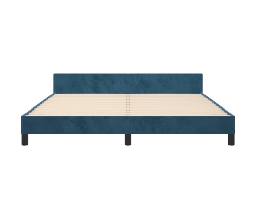 vidaXL Estructura cama con cabecero terciopelo azul oscuro 160x200 cm