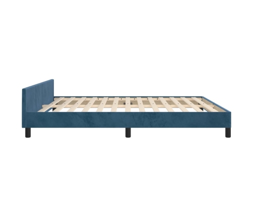 vidaXL Estructura cama con cabecero terciopelo azul oscuro 160x200 cm