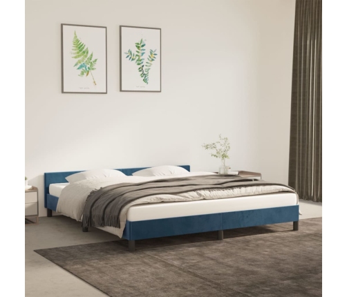 vidaXL Estructura cama con cabecero terciopelo azul oscuro 160x200 cm