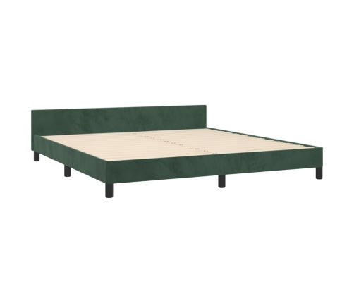 Estructura cama sin colchón terciopelo verde oscuro 180x200 cm