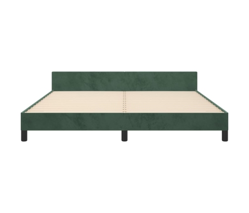 Estructura cama sin colchón terciopelo verde oscuro 180x200 cm