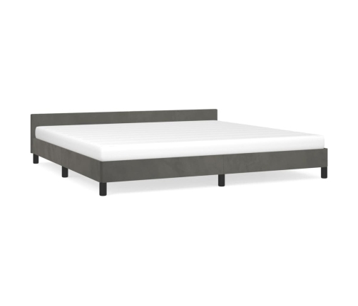 Estructura cama sin colchón terciopelo gris oscuro 200x200 cm