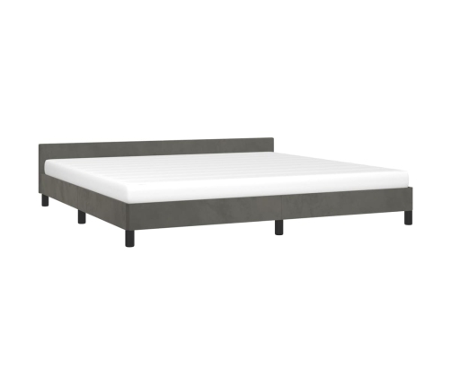 Estructura cama sin colchón terciopelo gris oscuro 200x200 cm