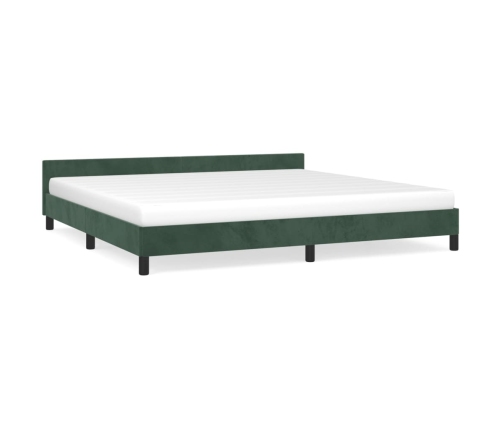 Estructura cama sin colchón terciopelo verde oscuro 200x200 cm