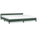 Estructura cama sin colchón terciopelo verde oscuro 200x200 cm