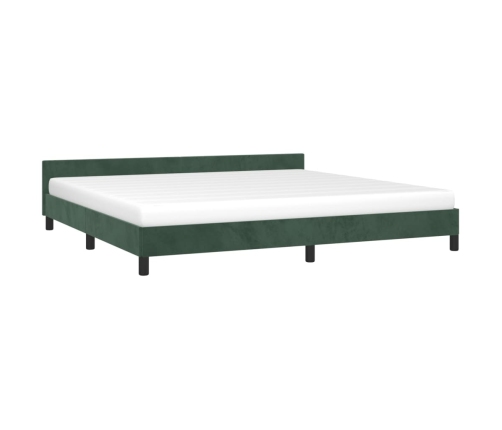 Estructura cama sin colchón terciopelo verde oscuro 200x200 cm