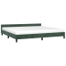 Estructura cama sin colchón terciopelo verde oscuro 200x200 cm