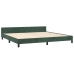 Estructura cama sin colchón terciopelo verde oscuro 200x200 cm