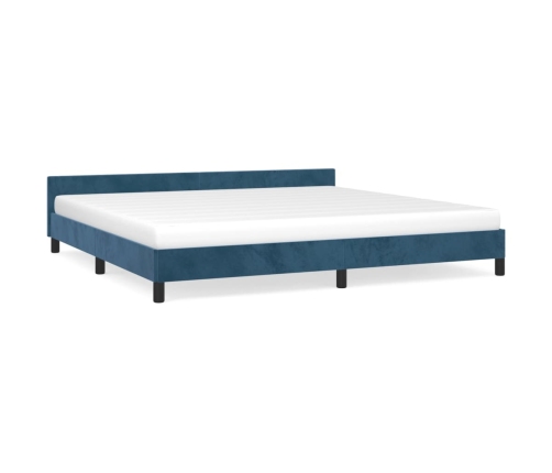 vidaXL Estructura cama con cabecero terciopelo azul oscuro 200x200 cm