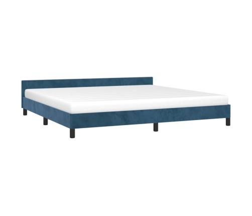 vidaXL Estructura cama con cabecero terciopelo azul oscuro 200x200 cm