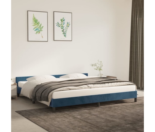 vidaXL Estructura cama con cabecero terciopelo azul oscuro 200x200 cm