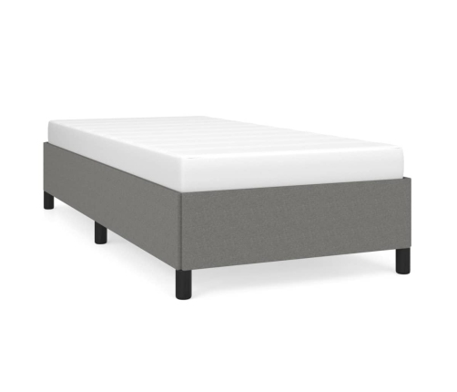 Estructura de cama individual de tela gris oscuro 90x190 cm