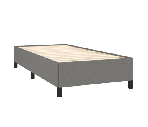 Estructura de cama individual de tela gris oscuro 90x190 cm