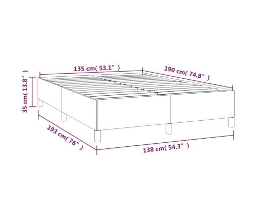 Estructura de cama individual de tela gris claro 135x190 cm