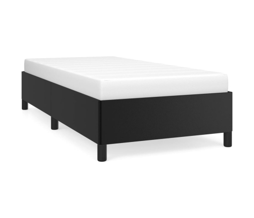 Cama individual sin colchón cuero sintético negro 90x190 cm