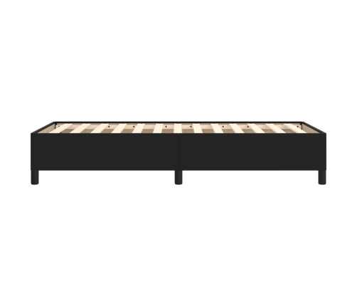 Cama individual sin colchón cuero sintético negro 90x190 cm