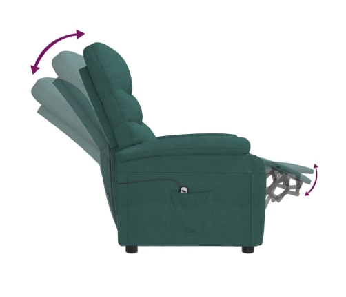 Sillón elevable tela verde oscuro