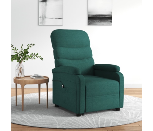 Sillón elevable tela verde oscuro