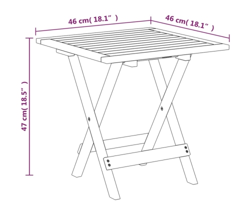 Silla de jardín con reposapiés y mesa madera acacia y textilene