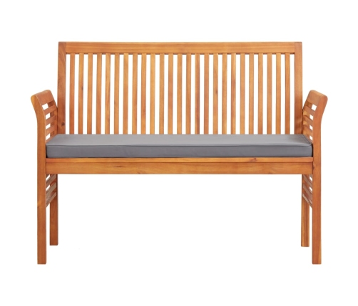 Set comedor de jardín 3 pzas y cojines madera maciza de acacia