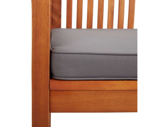 Set comedor de jardín 3 pzas y cojines madera maciza de acacia