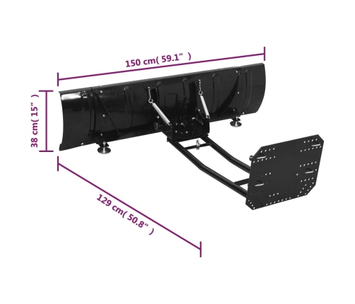 Pala quitanieves para quad ATV 150x38 cm negro