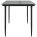 Mesa comedor jardín acero y vidrio templado negro 160x80x74 cm