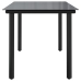 vidaXL Mesa comedor jardín acero y vidrio templado negro 160x80x74 cm