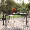 vidaXL Mesa comedor jardín acero y vidrio templado negro 160x80x74 cm