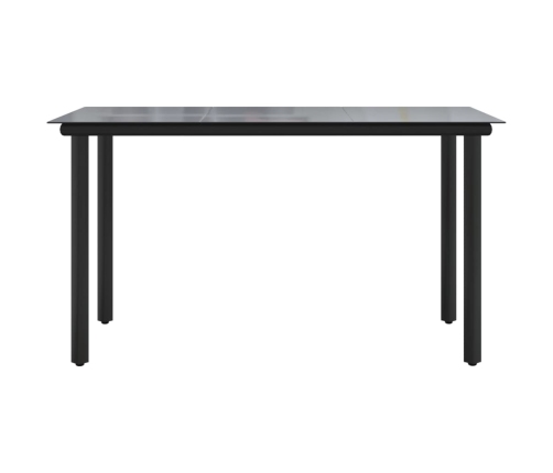 Mesa comedor jardín acero y vidrio templado negro 200x100x74 cm