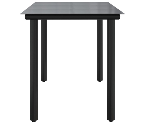 Mesa comedor jardín acero y vidrio templado negro 200x100x74 cm