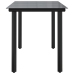 Mesa comedor jardín acero y vidrio templado negro 200x100x74 cm