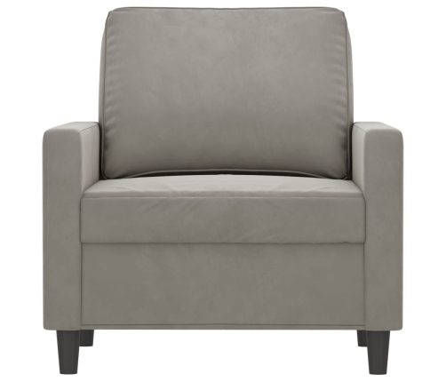 Sillón de terciopelo gris claro 60 cm