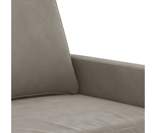 Sillón de terciopelo gris claro 60 cm