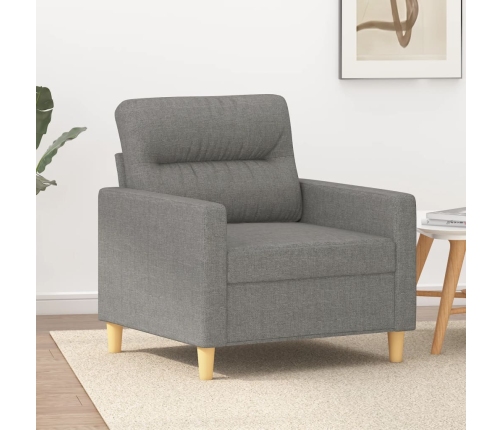 vidaXL Sillón de tela gris oscuro 60 cm