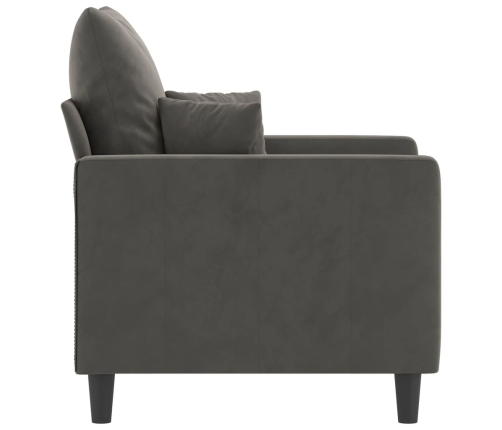 Sillón de terciopelo gris oscuro 60 cm