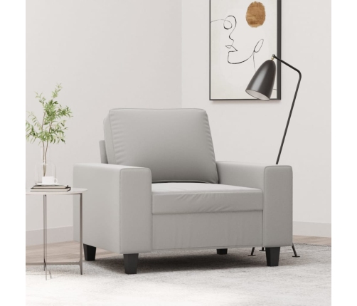 Sillón de tela microfibra gris claro 60 cm