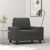 Sillón de tela microfibra gris oscuro 60 cm