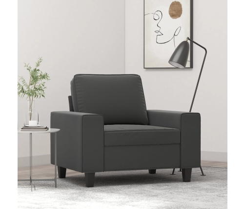 Sillón de tela microfibra gris oscuro 60 cm