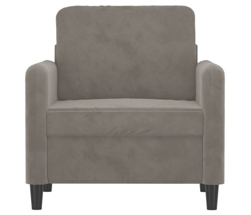 Sillón de terciopelo gris claro 60 cm