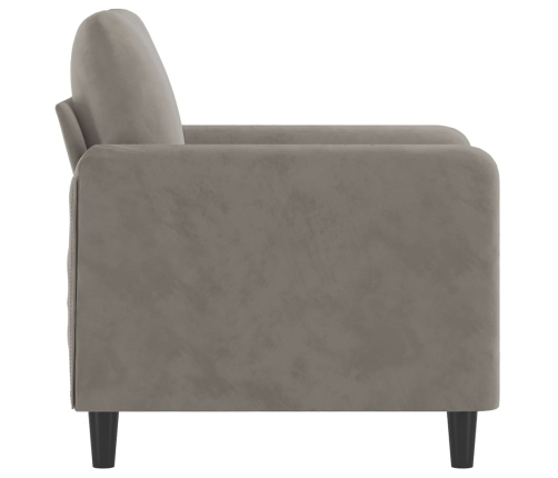 Sillón de terciopelo gris claro 60 cm