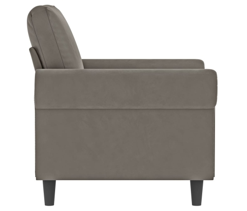 Sillón de terciopelo gris claro 60 cm