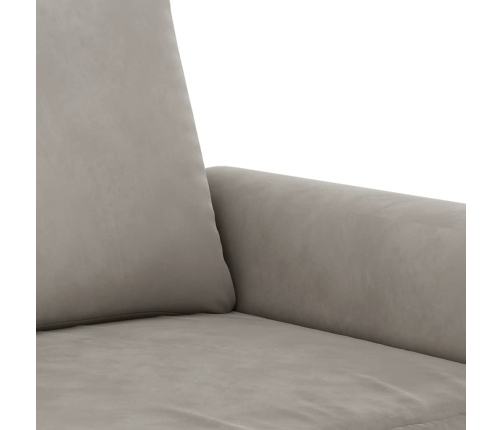 Sillón de terciopelo gris claro 60 cm