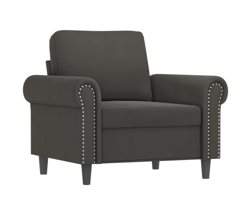 vidaXL Sillón de terciopelo gris oscuro 60 cm