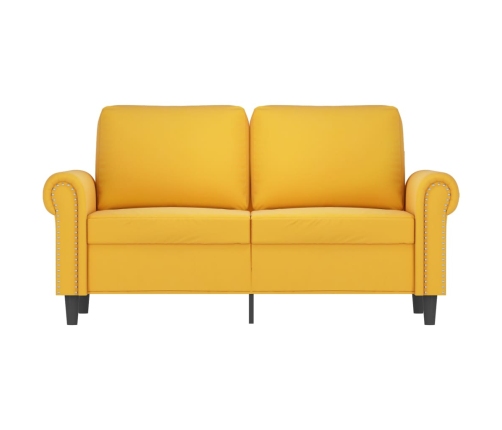 Sofá de 2 plazas terciopelo amarillo 120 cm
