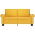 Sofá de 2 plazas terciopelo amarillo 120 cm