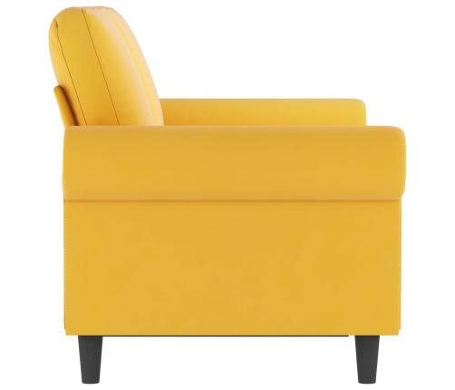 Sofá de 2 plazas terciopelo amarillo 120 cm